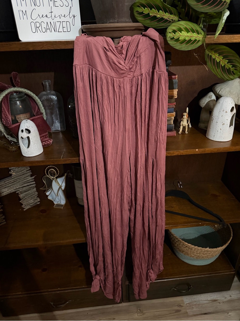 Vintage Free People Dusty Rose Wide-Leg Pant